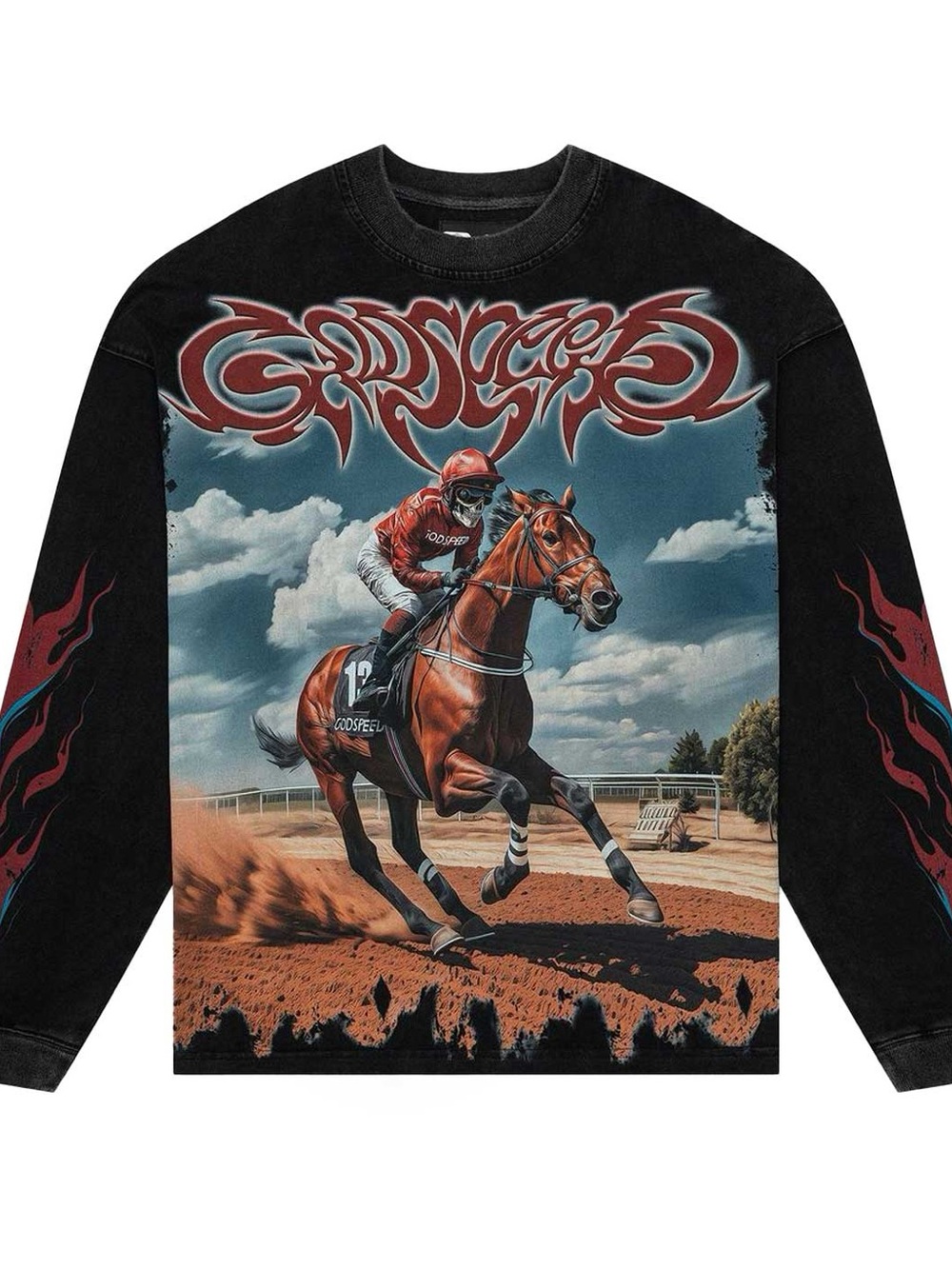 GODSPEED THOROUGH L/S TEE BLACK WASH SIZE LARGE